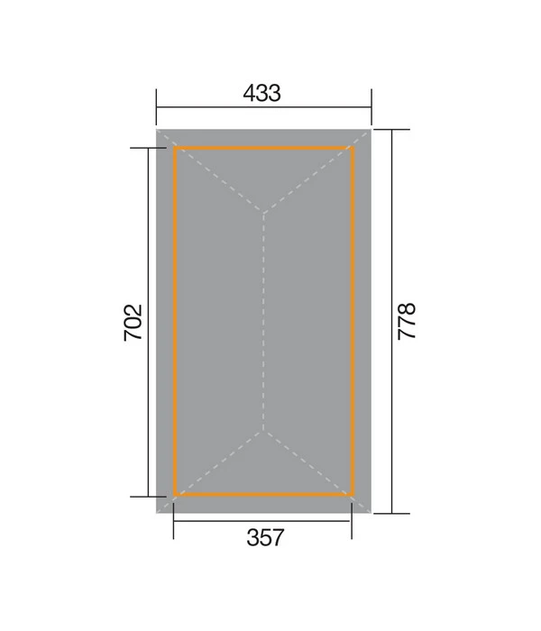 Weka Premium-Carport 651 Gr. 3, Ca. B778/H316/T433 Cm – Bild 3