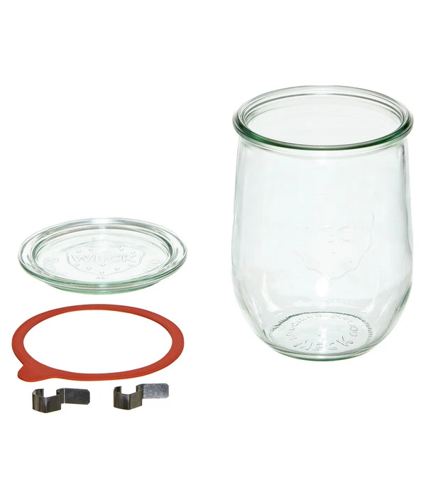 Dehner WECK® Tulpenglas, 1000 Ml, Inkl. Einkochringe & Klammern, 4er-Set – Bild 4