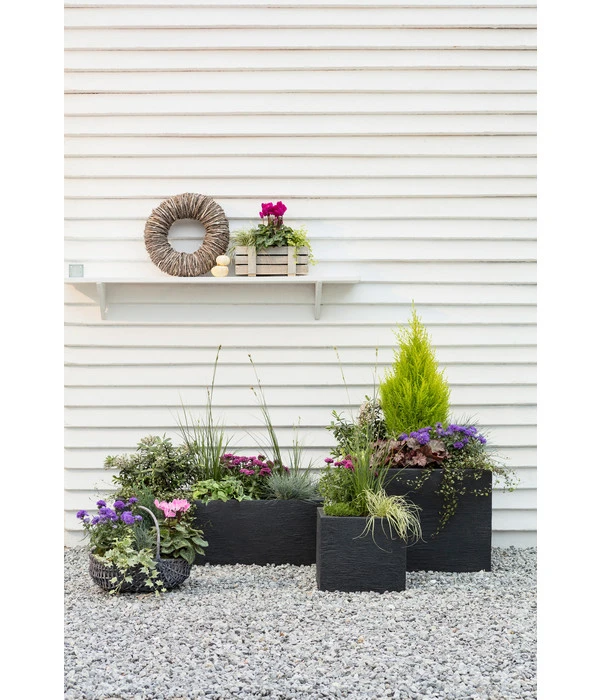 Dehner Kunststoff-Blumenkübel Palermo, Anthrazit – Bild 8