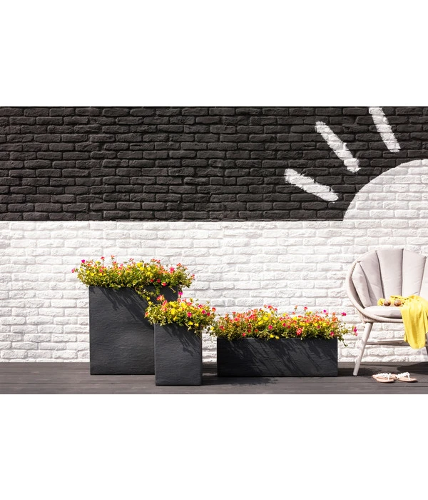 Dehner Kunststoff-Blumenkübel Palermo, Anthrazit – Bild 9