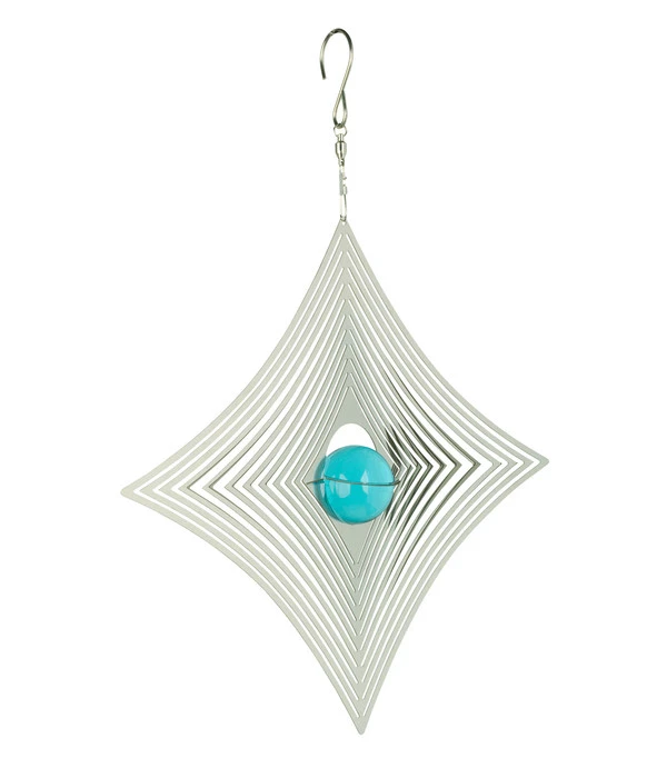 NATURE'S MELODY Windspiel Cosmo Diamant, 25 X 4,5 X 34 Cm, Silber/türkis