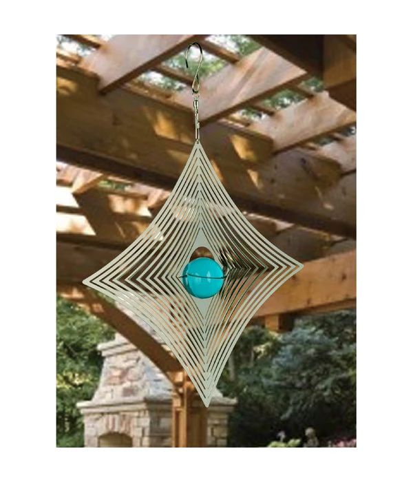 NATURE'S MELODY Windspiel Cosmo Diamant, 25 X 4,5 X 34 Cm, Silber/türkis – Bild 2