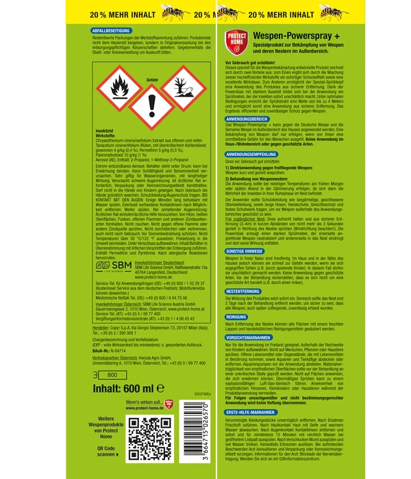 PROTECT HOME Forminex Wespen Power-Spray +, 600 Ml – Bild 2