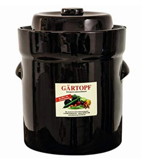 Ton-Gärtopf, Dunkelbraun Glasiert