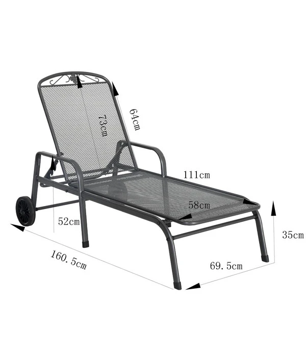MWH Gartenliege Savoy, Ca. B81/H52/T187 Cm – Bild 5