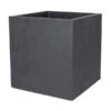 EDA-plastiques Kunststoff-Topf Basalt, Quadratisch, Anthrazit, Ca. B39,5/H43,5/T39,5 Cm