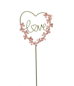 Dehner Metall-Dekostab Herz Mit Blumen, Ca. H188 Cm
