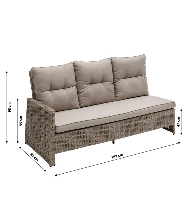 Dehner Geflechtlounge Bologna, 5-teilig – Bild 12