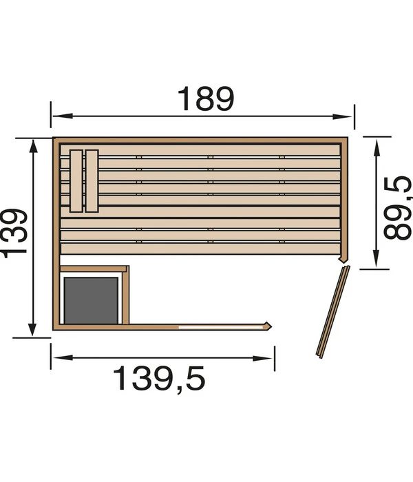 Weka Ecksauna Valida Mit Glastür Und Fenster Inkl. Ofen, Ca. B189/H203,5/T139 Cm – Bild 4