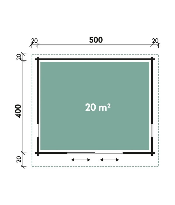 Wolff Finnhaus Gartenhaus Trondheim 44-M, Inkl. Schiebetür Links, Ca. B540/H260/T490 Cm – Bild 3