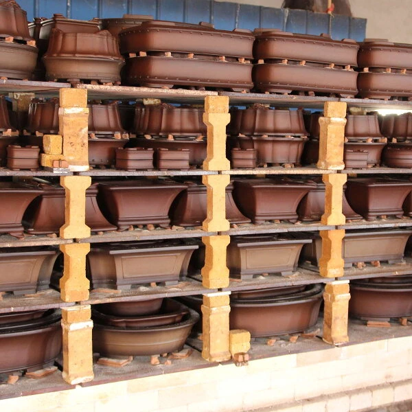 Bonsaischale 25.5x25.5x10cm Antik-Braun Rund Unglasiert – Bild 5