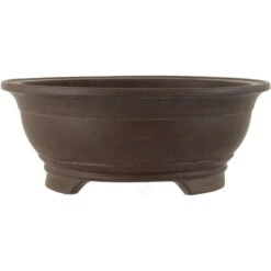 Bonsaischale 26.5x26.5x10.5cm Dunkelbraun Rund Unglasiert