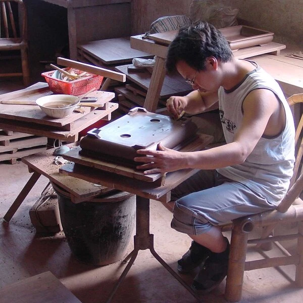 Bonsaischale 31.5x31.5x14cm Braun Quadratisch Unglasiert – Bild 4