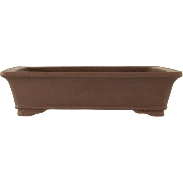 Bonsaischale 35.5x29x9cm Dunkelbraun Rechteckig Unglasiert