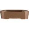 Bonsaischale 10x6.5x2.5cm Handarbeit Braun Vieleckig Unglasiert